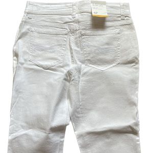 Slim leg high rise tummy control white jeans